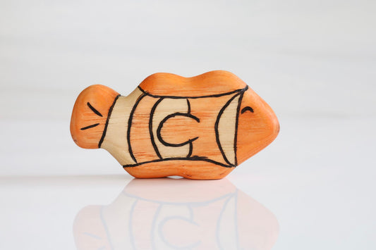 Wooden Clown Fish Toy