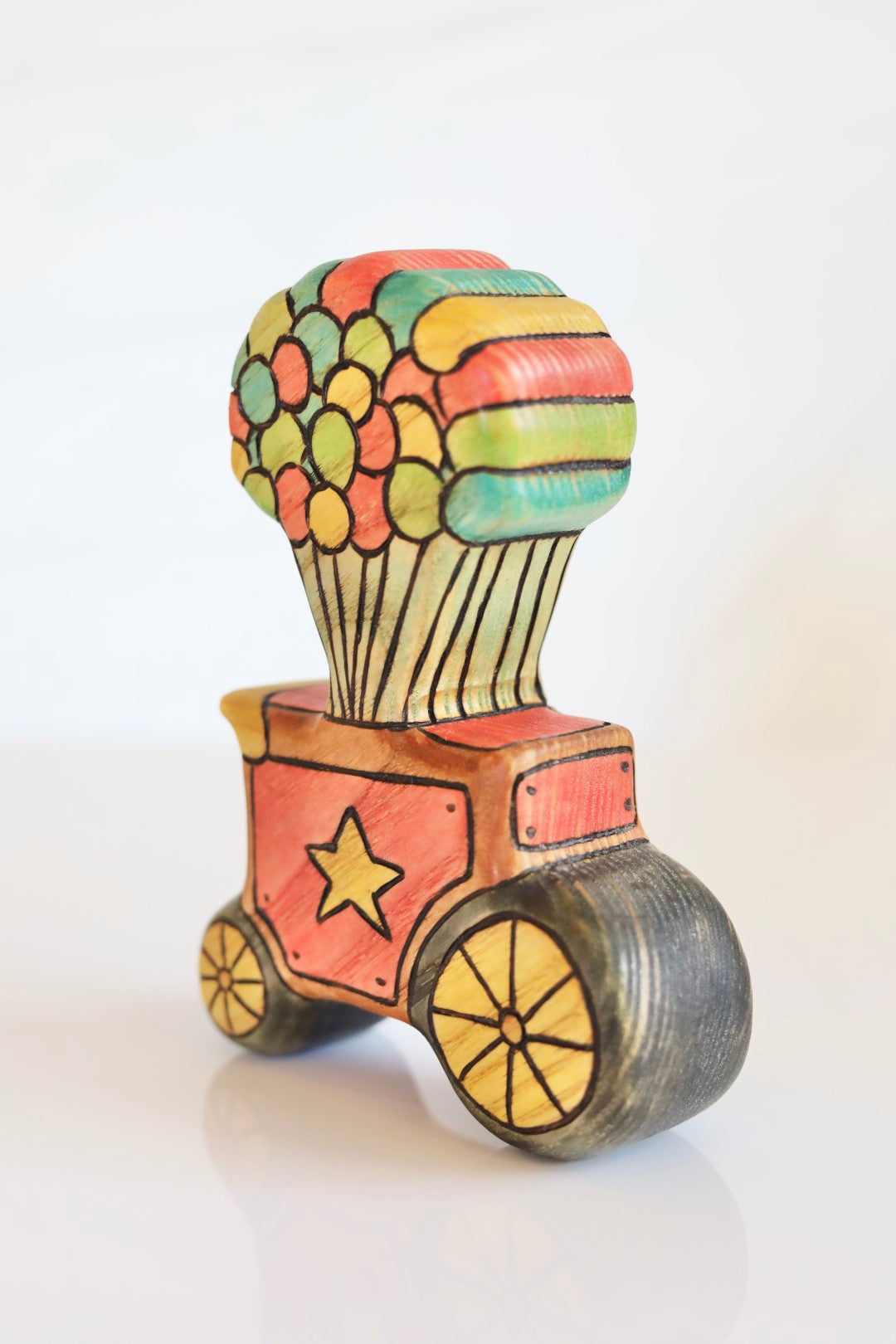 Wooden Balloon Cart Playscape Toy