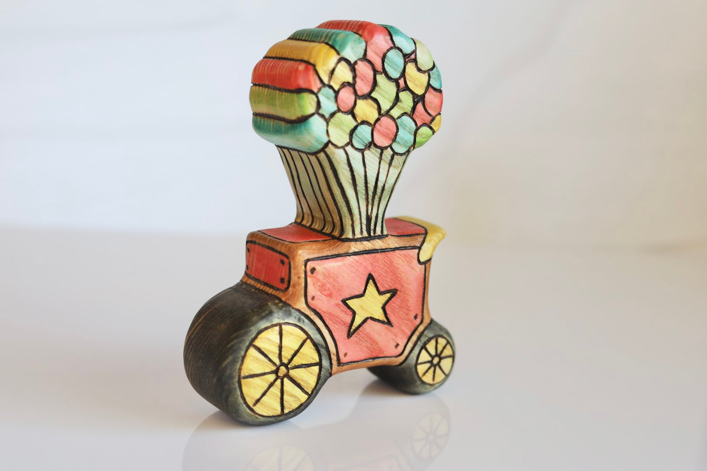 Wooden Balloon Cart Playscape Toy