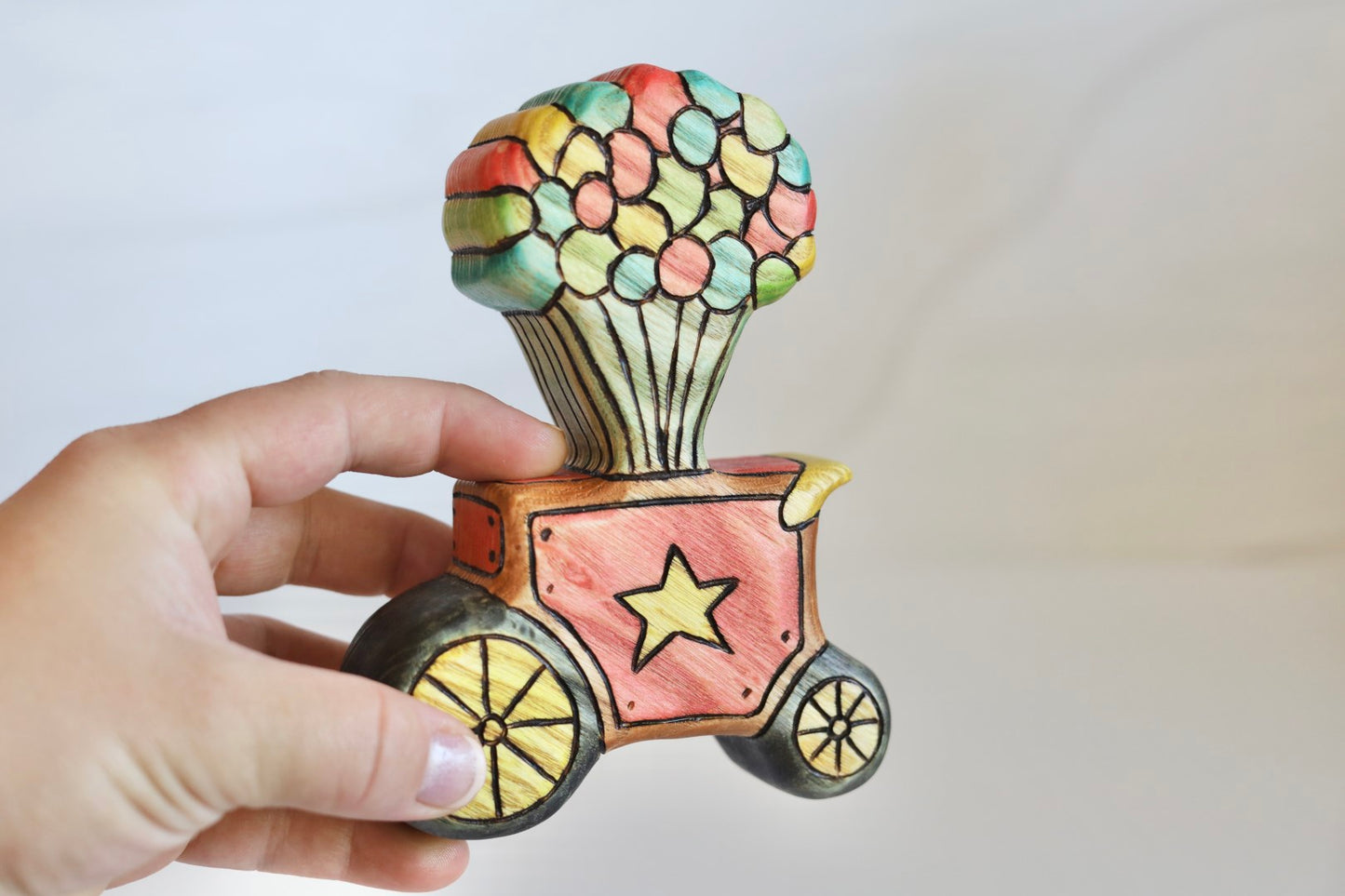 Wooden Balloon Cart Playscape Toy