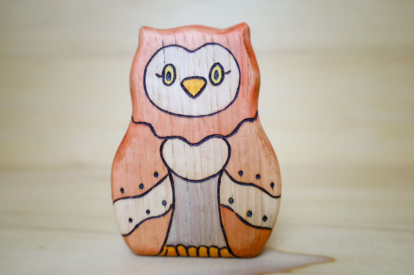 Wooden Horned Owl Toy