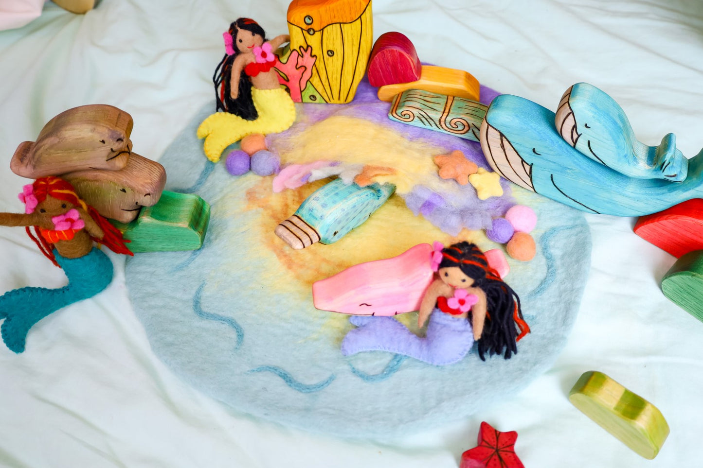 Felted Mermaid Cove Playmat