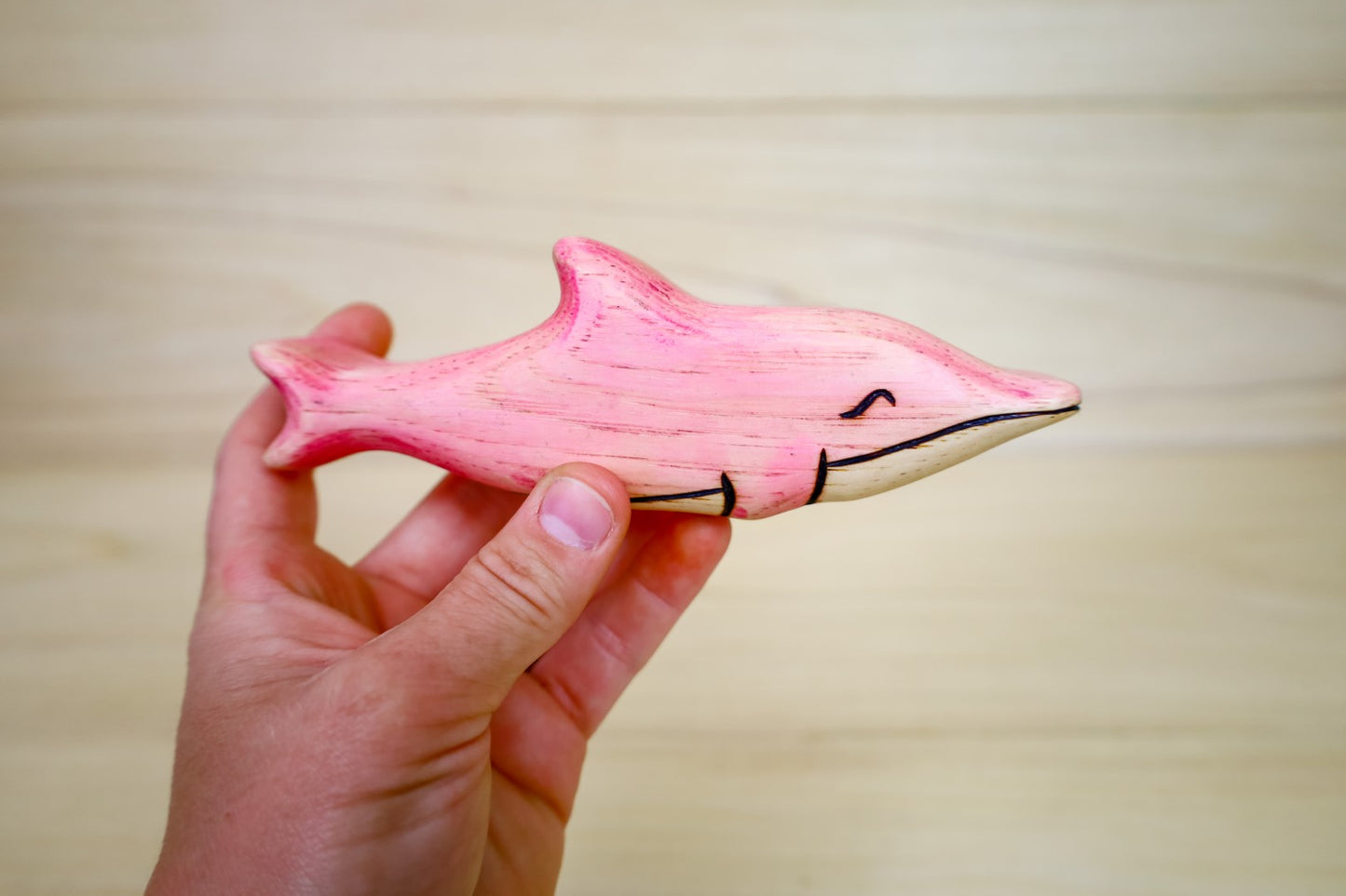 Wooden Amazon Pink Dolphin Toy