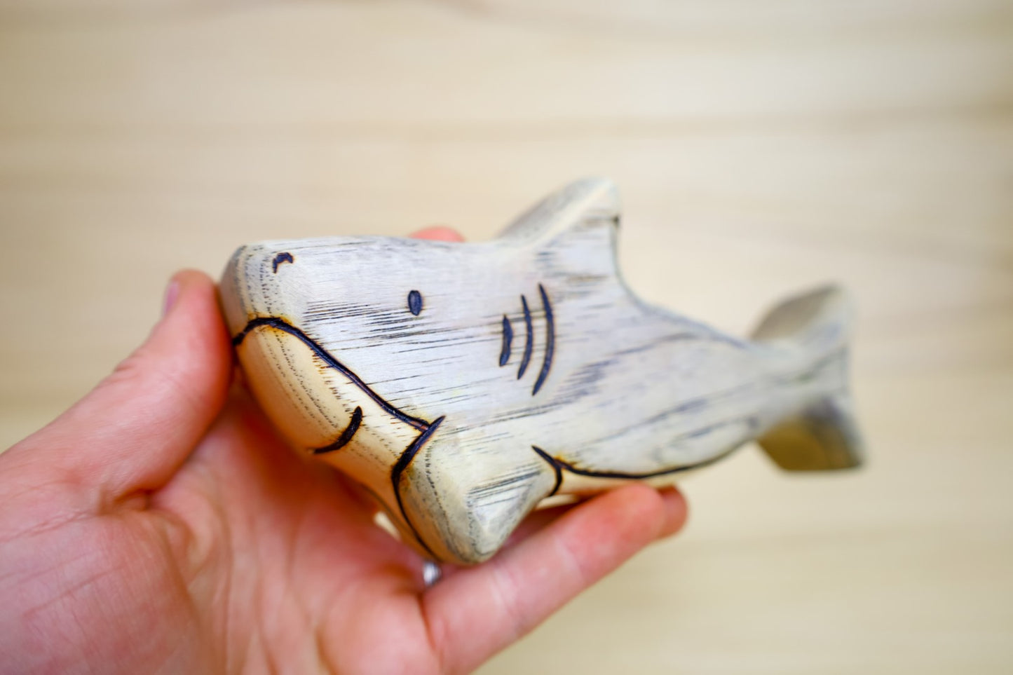 Wooden Great White Shark Toy