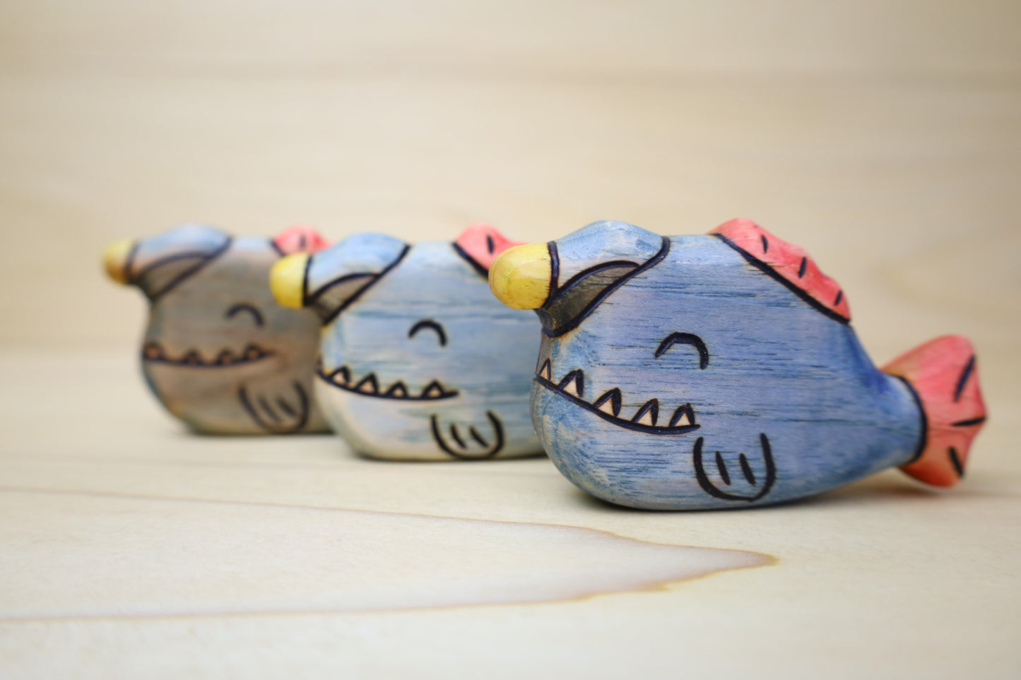 Wooden Angler Fish Toy