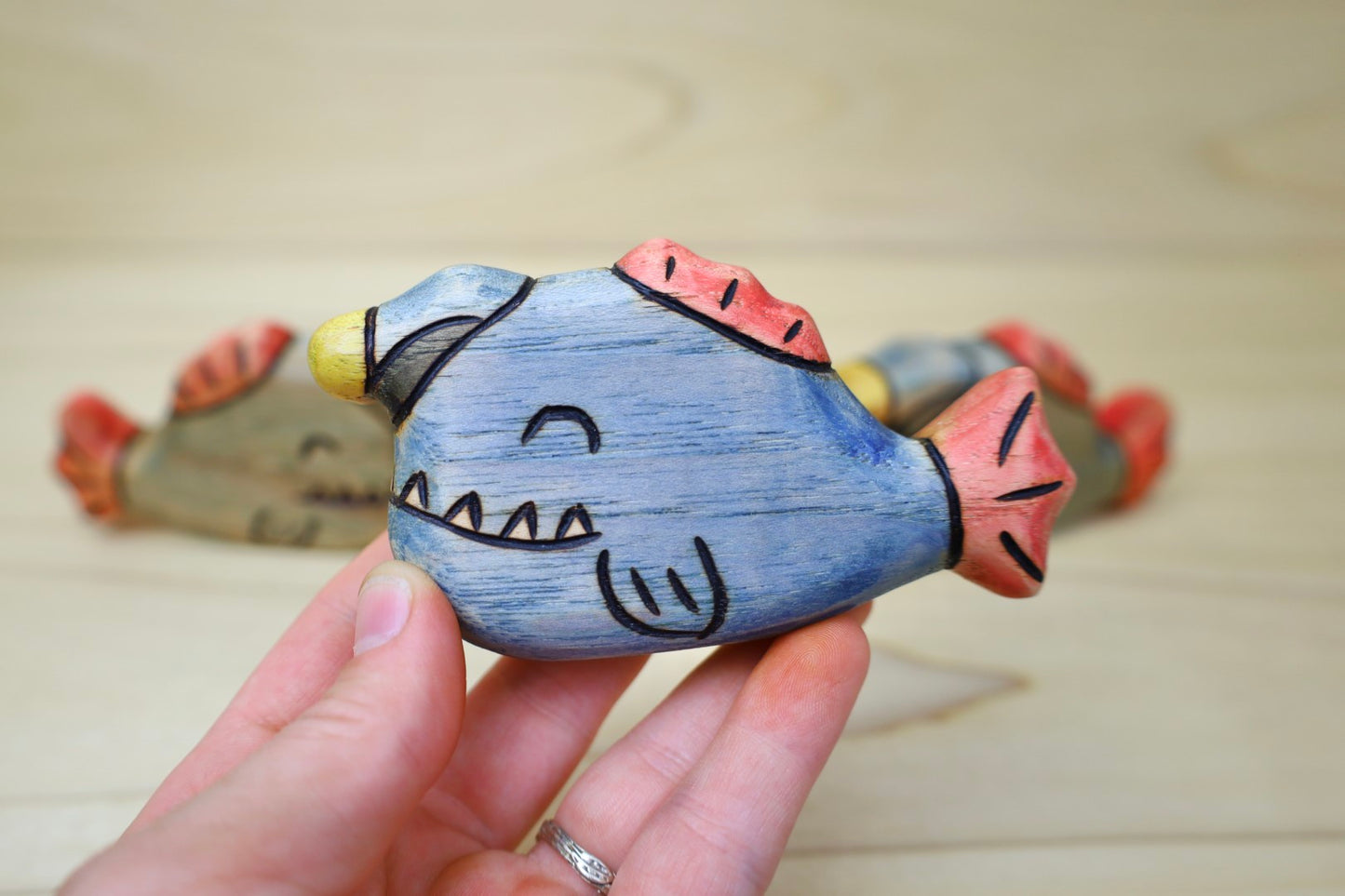 Wooden Angler Fish Toy