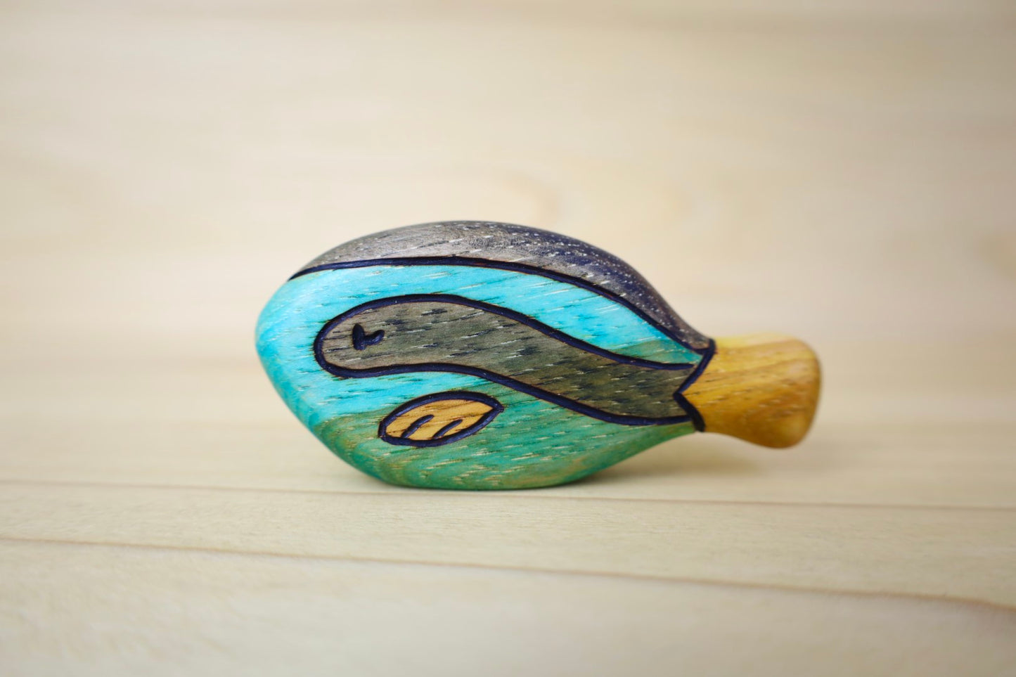 Wooden Blue Tang Surgeonfish Fish Toy