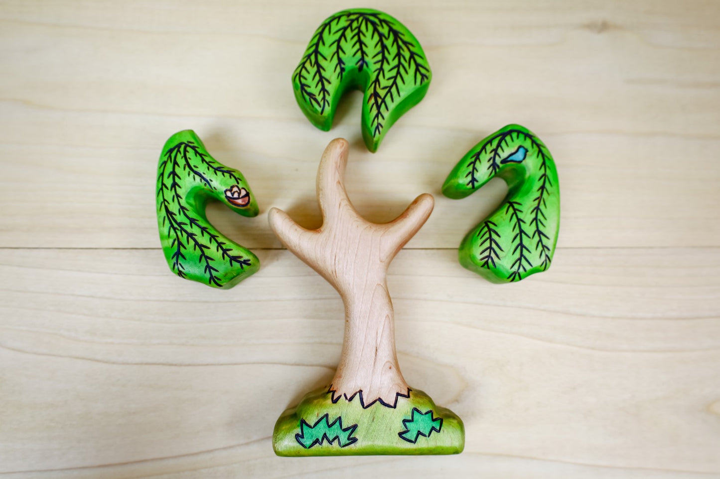 Wooden 4-Piece Weeping Willow Puzzle Tree