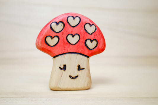 Wooden Toadstool Mushroom Toy