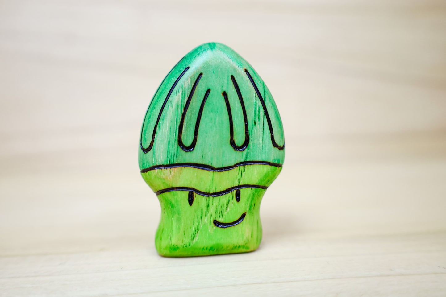 Wooden Parrot Mushroom Toy