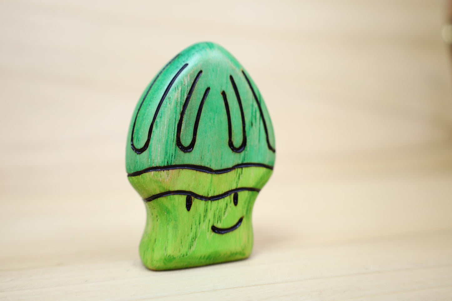 Wooden Parrot Mushroom Toy