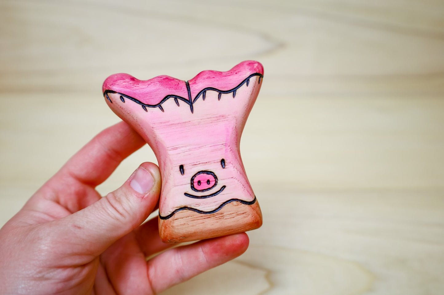 Wooden Pig's Ear Mushroom Toy