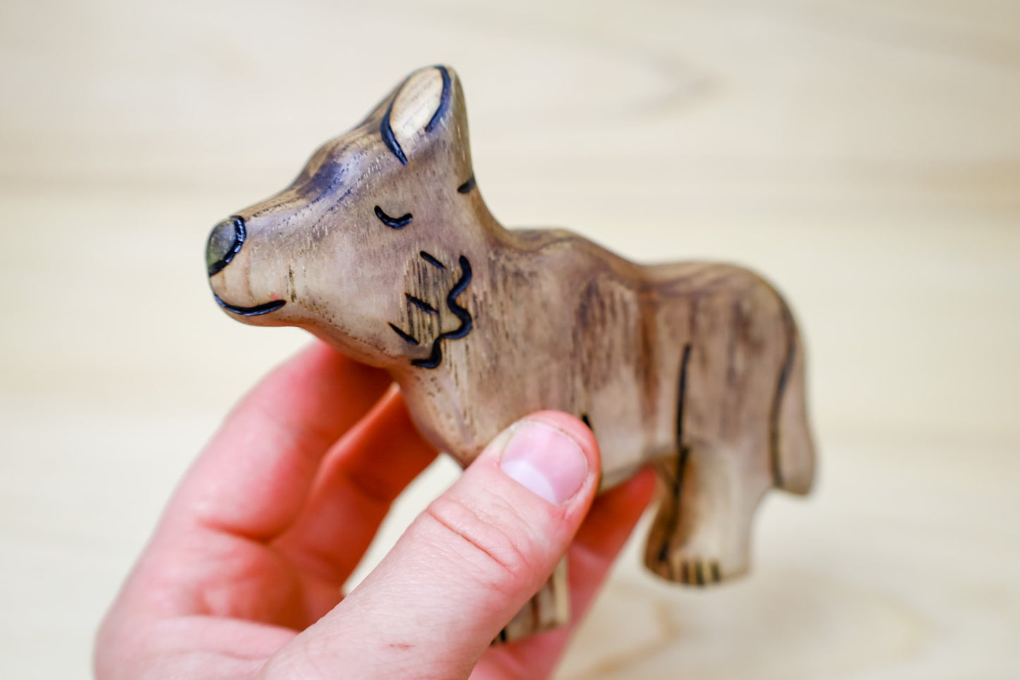 Wooden Wolf Toy