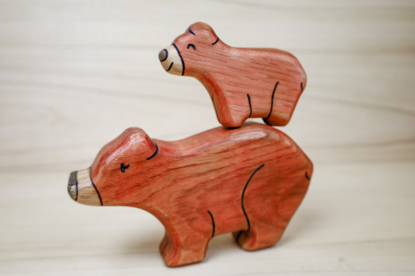Wooden Brown Bears- Mama or Baby