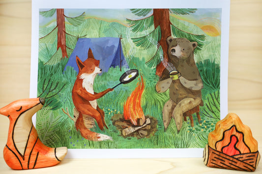 8x10 Campfire Mornings High Quality Art Print