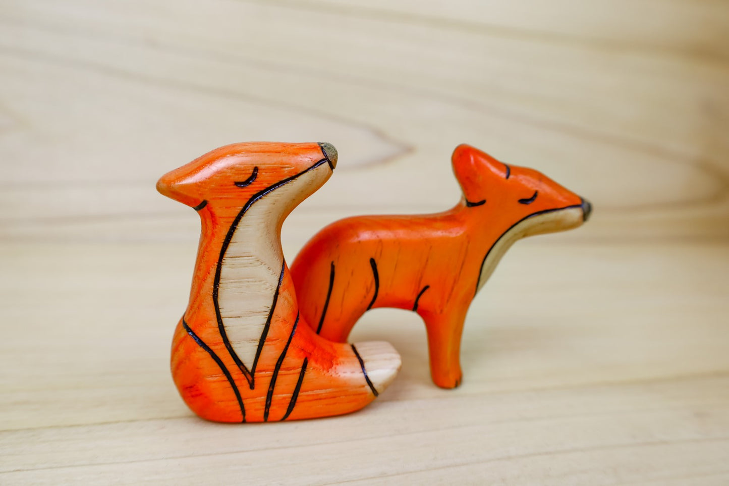 Wooden Fox Toy- Sitting Or Standing Fox
