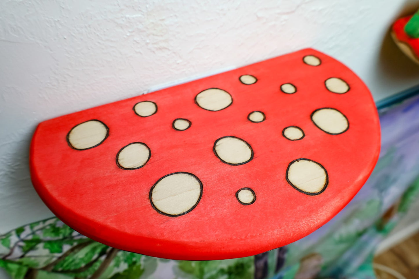 Mushroom Top Floating Wall Shelf