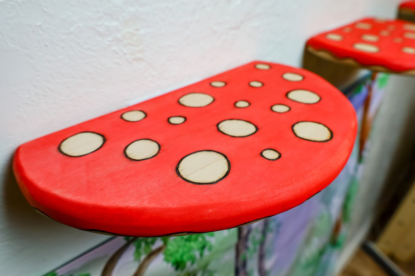 Mushroom Top Floating Wall Shelf