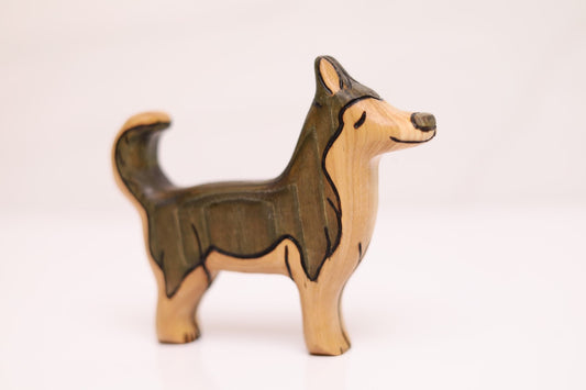 Wooden Husky Toy Dog