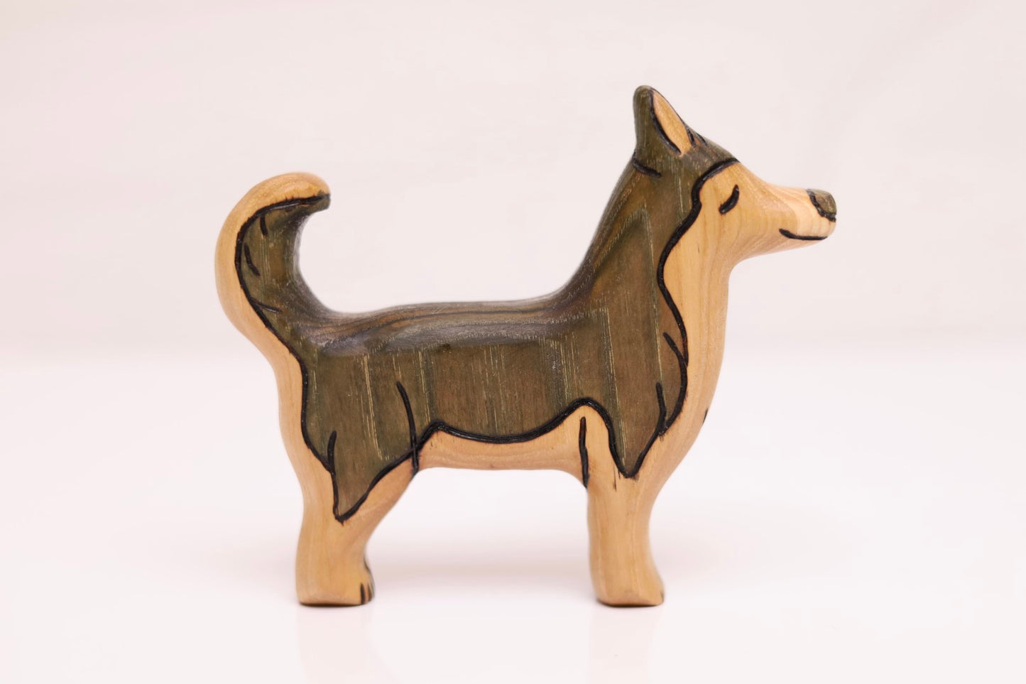 Wooden Husky Toy Dog