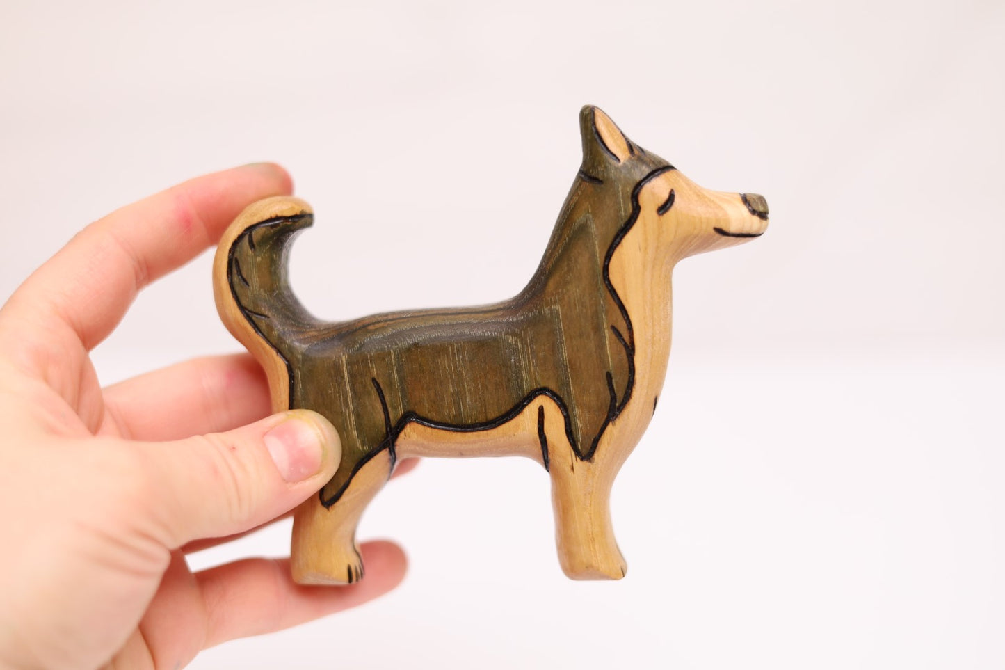 Wooden Husky Toy Dog