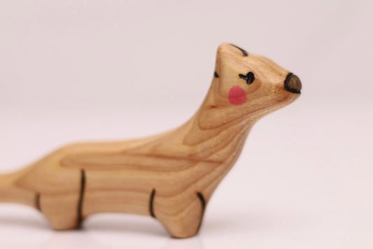 Wooden Winter Mink Ermine Toy