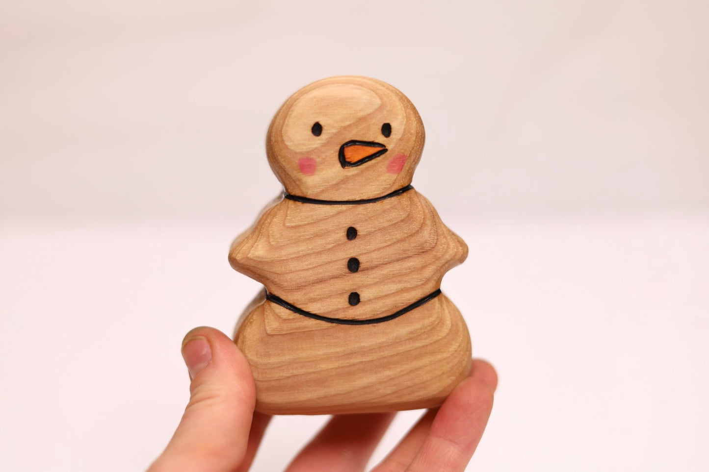 Chunky Wooden Snowman Toy