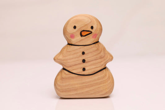 Chunky Wooden Snowman Toy