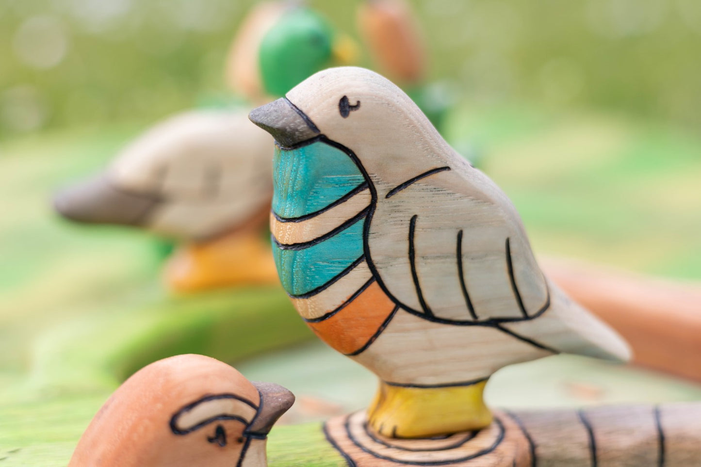 Wooden Nightingale Bird Toy