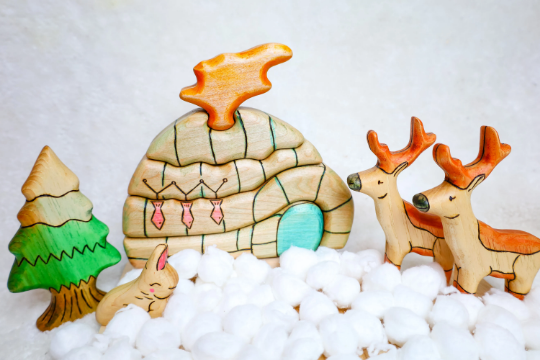 Wooden Igloo Stacking Puzzle Toy
