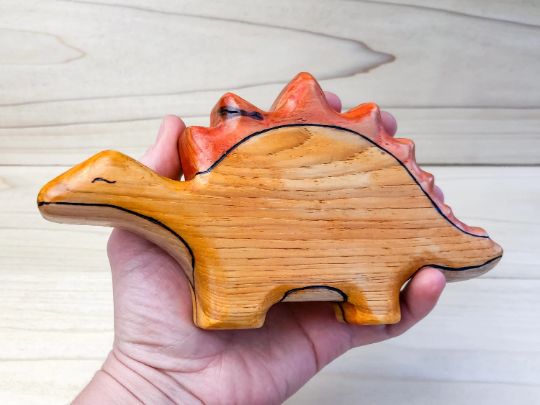 Wooden Stegosaurus Toy
