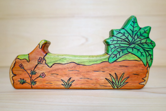 Wooden Mossy Log Playscape Toy