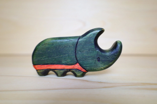 Wooden Rhino Beetle Toy
