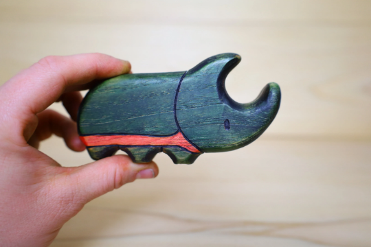 Wooden Rhino Beetle Toy