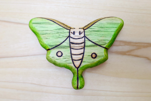 Wooden Luna Moth Toy