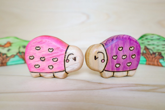 Wooden Lovebug Toy~ Pink Or Purple