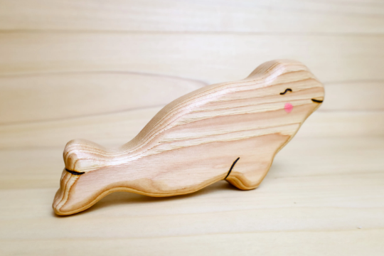Wooden Beluga Whale Toy~ Mom Or Baby Beluga