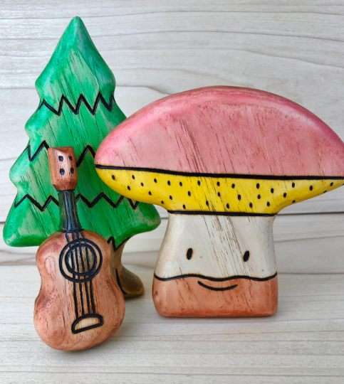 Wooden King Bolete Mushroom Toys