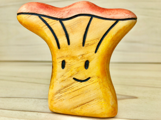 Wooden Chanterelle Mushroom Toy