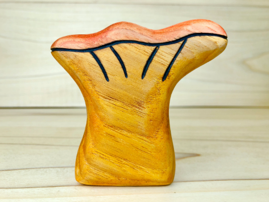 Wooden Chanterelle Mushroom Toy