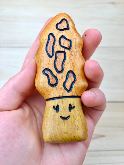 Wooden Morel Mushroom Toy