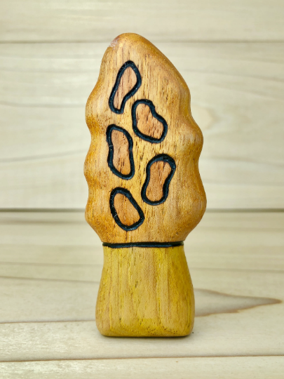 Wooden Morel Mushroom Toy
