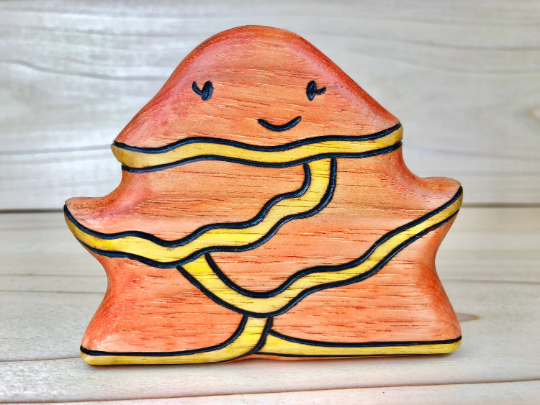 Wooden Chicken Of The Woods Mushroom Toy