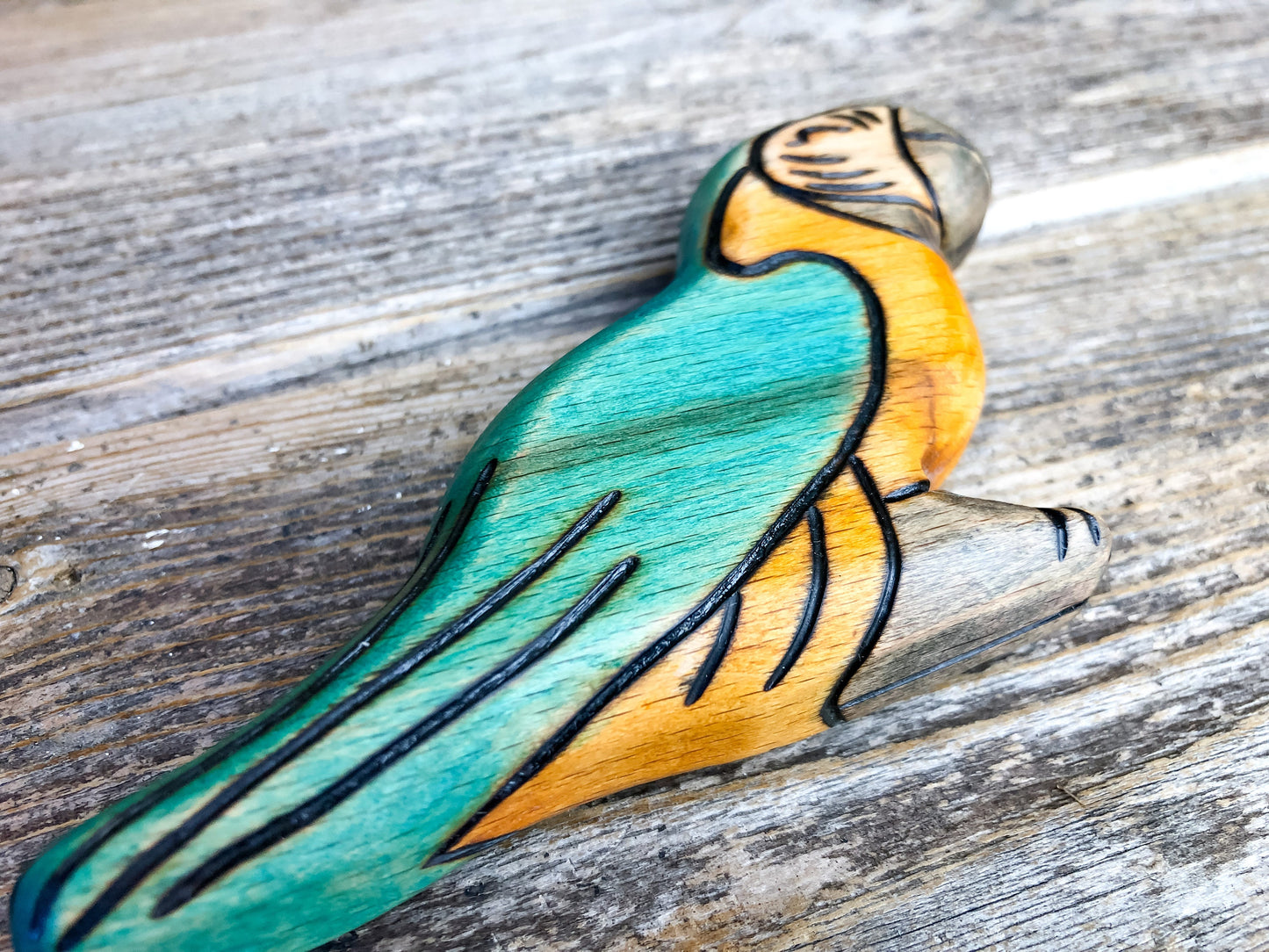 Wooden Blue & Gold Macaw Toy