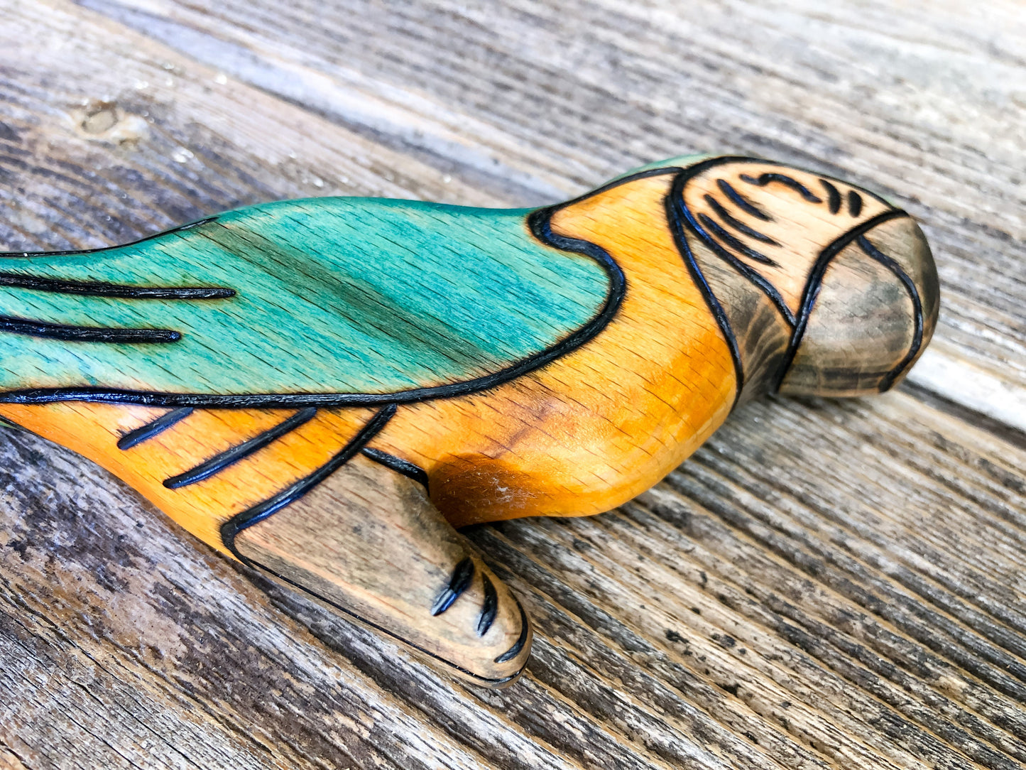 Wooden Blue & Gold Macaw Toy