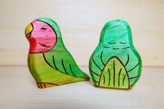 Wooden Lovebirds 2-Piece Set