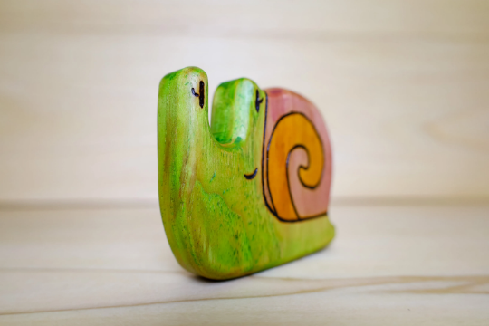 Wooden Garden Snail Toy