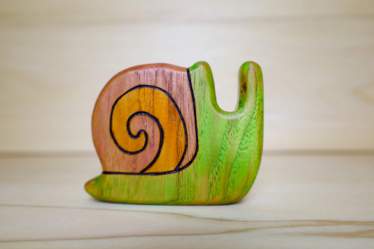 Wooden Garden Snail Toy
